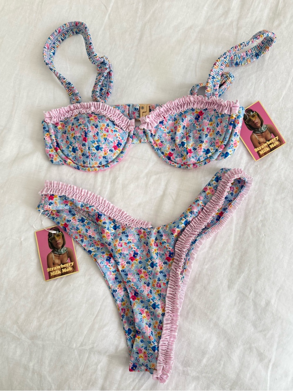NWT Strawberry Milk Mob Honey Bunny Bikini